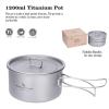 iBasingo 1.2L Titanium Soup Pot with Lid Camping Cookware with Foldable Handle Portable Lightweight Outdoor Kitchen Cooking Kit Backpacking Hiking Picnic Fishing Mountaineering Ti2106C (1 pc) view 4