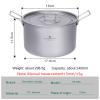 iBasingo 2.4L Titanium Soup Pot with Lid Camping Cookware with Foldable Handle Portable Lightweight Outdoor Kitchen Cooking Kit for Backpacking Hiking Picnic Fishing Mountaineering Ti2108C view 2