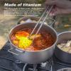 iBasingo 2.4L Titanium Soup Pot with Lid Camping Cookware with Foldable Handle Portable Lightweight Outdoor Kitchen Cooking Kit for Backpacking Hiking Picnic Fishing Mountaineering Ti2108C view 3