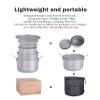 iBasingo 2.4L Titanium Soup Pot with Lid Camping Cookware with Foldable Handle Portable Lightweight Outdoor Kitchen Cooking Kit for Backpacking Hiking Picnic Fishing Mountaineering Ti2108C view 4