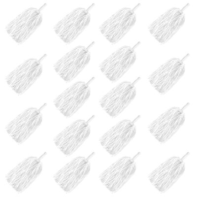 KDPATFAV 18PCS Cheerleading Pom Poms Plastic Pom Poms with Baton Handle for Game Sports Squads Dancing Party Football Basketball Club Spirit Sports Stage Performance Celebration (PET White)