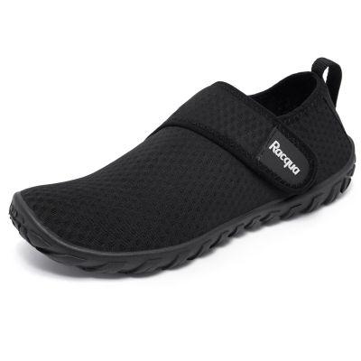 Racqua Mens Womens Water Shoes Quick Dry Barefoot Lightweight Beach Shoes Swim Pool Aqua Shoes Surfing Diving Fishing Sport Shoes Black 9 Women/8 Men