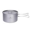 iBasingo 1.8L Titanium Cooking Pot with Lid Camping Cookware with Foldable Handle Outdoor Portable Lightweight Cooking Kit for Backpacking Hiking Picnic Fishing Mountaineering Ti2107C (1 pc) view 1