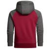 Maiyifu-GJ Men's Slim Fit Long Sleeve Hoodies Lightweight Color Block Pullover Hoodie Hipster Sports Gym Hooded Sweatshirt (Red,X-Large) view 2