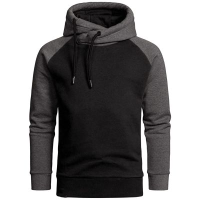 Men's Slim Fit Long Sleeve Hoodies Lightweight Color Block Pullover Hoodie Hipster Sports Gym Hooded Sweatshirt (Black,3X-Large)