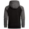 Men's Slim Fit Long Sleeve Hoodies Lightweight Color Block Pullover Hoodie Hipster Sports Gym Hooded Sweatshirt (Black,3X-Large) view 2