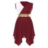 YOOJOO Womens Color Block Praise Liturgical Dancewear Tunic Sleeveless Irregular Hem Lyrical Dance Dress V Neck#02 Medium view 1