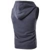 Men's Zip Up Hoodie Tank Tops Sleeveless Bodybuilding Fitness Muscle Hoodies Lightweight Gym Hooded Vest Blouse (Dark Grey,Large) view 2