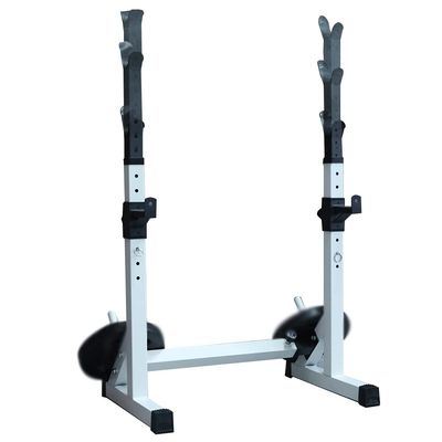 Multifunctional Squat Rack Adjustable Barbell Rack Stable Bench Press Home Fitness Equipment Weight Lifting Stand Squat Rack (Color : White, Size : (79~109)*56*(92~151) cm)