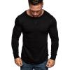 Maiyifu-GJ Men's Long Sleeve Muscle Fitted T-Shirt Gym Workout Athletic Stretch Shirts Crew Neck Bodybuilding Training Top (Black,X-Large) view 1