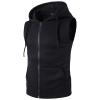 Maiyifu-GJ Men's Zip Up Hoodie Tank Tops Sleeveless Bodybuilding Fitness Muscle Hoodies Lightweight Gym Hooded Vest Blouse (Black,Large) view 1
