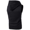 Maiyifu-GJ Men's Zip Up Hoodie Tank Tops Sleeveless Bodybuilding Fitness Muscle Hoodies Lightweight Gym Hooded Vest Blouse (Black,Large) view 2