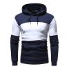 Maiyifu-GJ Men's Patchwork Slim Fit Hoodies Color Block Sport Hooded Sweatshirt Long Sleeve Contrast Color Pullover Hoodie (Dark Blue,XX-Large) view 1