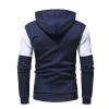 Maiyifu-GJ Men's Patchwork Slim Fit Hoodies Color Block Sport Hooded Sweatshirt Long Sleeve Contrast Color Pullover Hoodie (Dark Blue,XX-Large) view 2