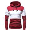 Maiyifu-GJ Men's Patchwork Slim Fit Hoodies Color Block Sport Hooded Sweatshirt Long Sleeve Contrast Color Pullover Hoodie (Red,X-Large) view 1