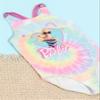 Barbie Swimsuit Girls Kids Doll Logo Tie Dye Swimming Costume 8-9 Years Pink view 2