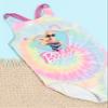 Barbie Swimsuit Girls Kids Doll Logo Tie Dye Swimming Costume 8-9 Years Pink view 3