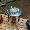 1L Stainless Steel Portable Camping Kettles with Lid and Removable Handle, Camping Tea Pot, Outdoor Camping Hiking Kettle Coffee Pot Portable Teapot Kettle, Compact and Lightweight, Camping Tea Po view 2