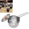 1L Stainless Steel Portable Camping Kettles with Lid and Removable Handle, Camping Tea Pot, Outdoor Camping Hiking Kettle Coffee Pot Portable Teapot Kettle, Compact and Lightweight, Camping Tea Po view 3