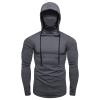 Maiyifu-GJ Men Long Sleeve Running Mask Hoodies Slim Fit Sports Workout Pullover Hoodie Gym Muscle Jogging Hooded Sweatshirt (Grey,XX-Large) view 1