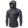 Maiyifu-GJ Men Long Sleeve Running Mask Hoodies Slim Fit Sports Workout Pullover Hoodie Gym Muscle Jogging Hooded Sweatshirt (Grey,XX-Large) view 3