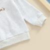 BOIBOKOKO Infant Baby Boy Fall Winter Outfits Long Sleeve Letter Print/Cow Sweatshirt Top Solid Color Pants Set 2PCS Baby Clothes Set (Grey, 6-12 Months) view 4
