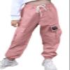 AOWKULAE Women Cargo Pants, Elastic Waist Drawstring Loose Tapered Multi Pockets Cargo Jogger Pants for Women, Z-Pink, X-Large