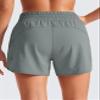 CRZ YOGA Dolphin Athletic Shorts for Women 5" - High Waisted Quick Dry for Running Workout Gym Track with Zip Pocket Grey Sage Medium view 2