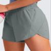 CRZ YOGA Dolphin Athletic Shorts for Women 5" - High Waisted Quick Dry for Running Workout Gym Track with Zip Pocket Grey Sage Medium view 4