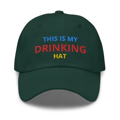 RIVEMUG This is My Drinking Hat Embroidered Low Crown Curved Bill Adjustable for Men and Women Party and Beer Baseball Cap