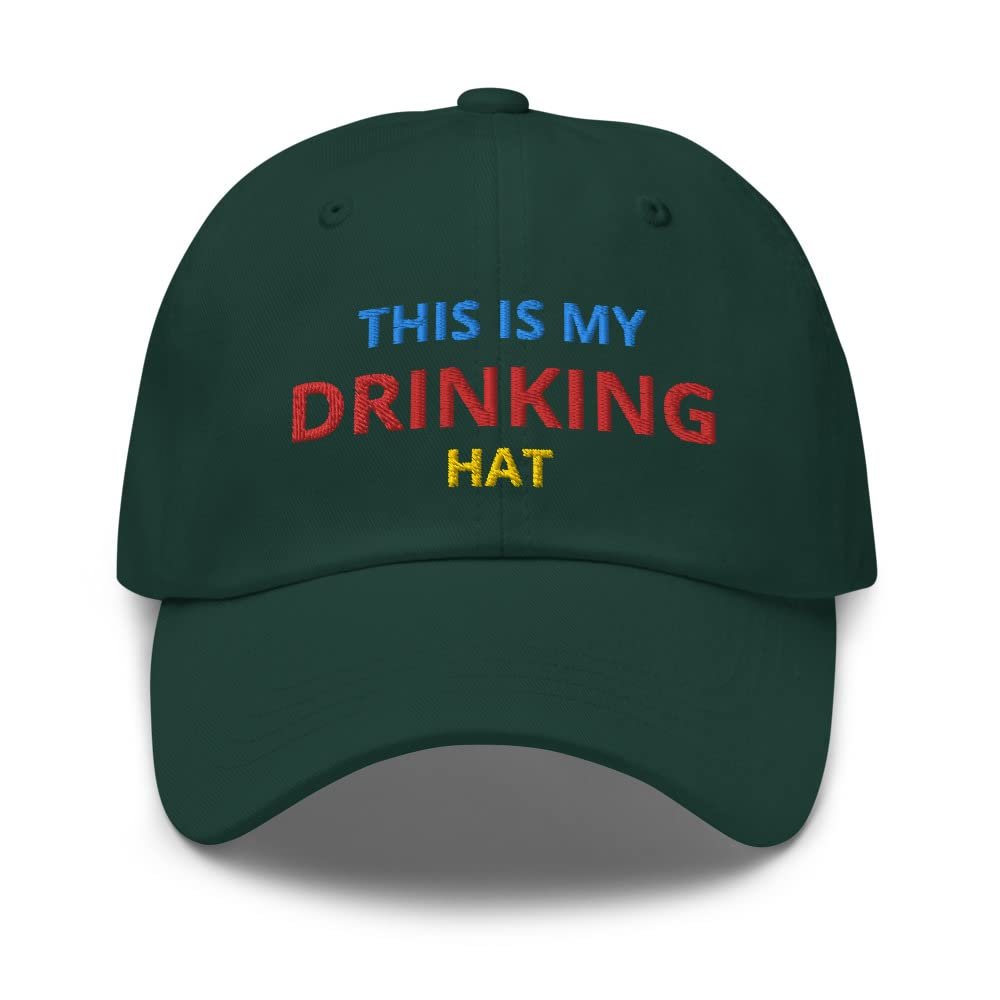 RIVEMUG This is My Drinking Hat Embroidered Low Crown Curved Bill Adjustable for Men and Women Party and Beer Baseball Cap