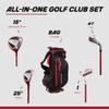 Aspire X-Lite Super Performance Junior Golf Club Set - Right-Handed Kids Golf Set with Driver, Hybrid, 7 Iron, Putter, Stand Bag & Headcovers - Red Ages 3-5 view 2