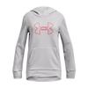 Under Armour girls Armour Fleece Big Logo Hoodie, (015) Halo Gray Medium Heather / / Beta, Small view 1