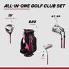 Aspire X-Lite Super Performance Junior Golf Club Set - Right-Handed Kids Golf Set with Driver, Hybrid, 7 Iron, Putter, Stand Bag & Headcovers - Pink Ages 3-5 view 2