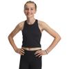 Under Armour Girls Motion Crop Tank Top, (001) Black / / Jet Gray, Medium view 3
