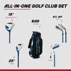 Aspire X-Lite Super Performance Junior Golf Club Set - Right-Handed Kids Golf Set with Driver, Hybrid, 7 Iron, Putter, Stand Bag & Headcovers - Blue Ages 6-8 view 2