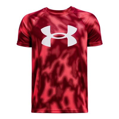 Under Armour Boys Tech Big Logo Printed Short-Sleeve T-Shirt, (629) Beta / / White, Large