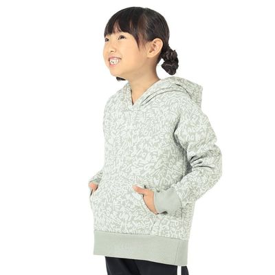 Under Armour Girls Rival Fleece Printed Hoodie, (504) Grove Green / / White, Small