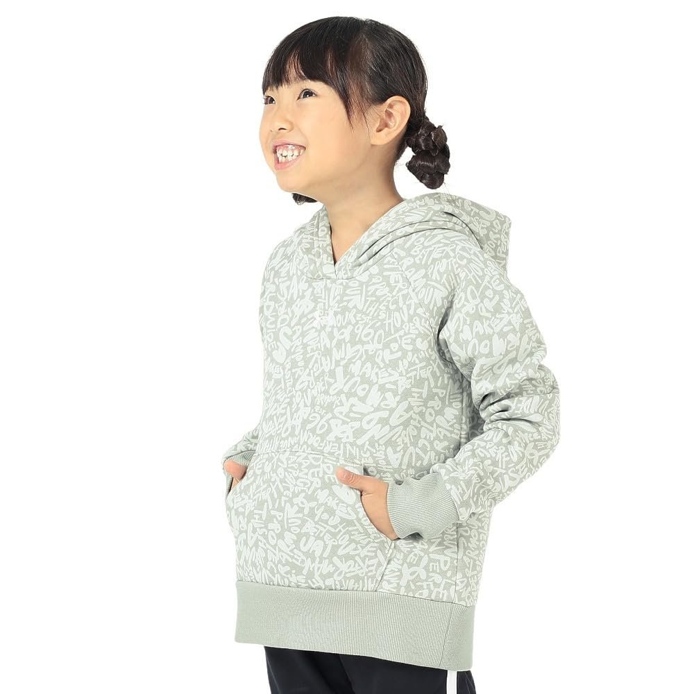 Under Armour Girls Rival Fleece Printed Hoodie, (504) Grove Green / / White, Small