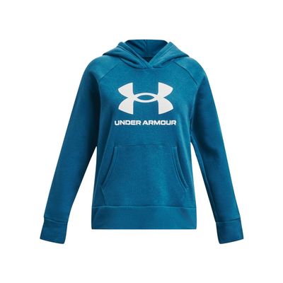 Under Armour girls Rival Fleece Big Logo Hoodie, (426) Varsity Blue / / White, X-Small