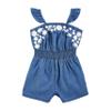 Mud Pie Baby Girls Embroidered Denim Romper, Blue, 5T view 1