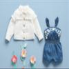 Mud Pie Baby Girls Embroidered Denim Romper, Blue, 5T view 2
