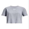 Under Armour Girls Crop Sportstyle Logo Short Sleeve, (464) Water / / White, Large view 1