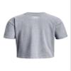 Under Armour Girls Crop Sportstyle Logo Short Sleeve, (464) Water / / White, Large view 2