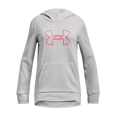 Under Armour girls Armour Fleece Big Logo Hoodie, (015) Halo Gray Medium Heather / / Beta, X-Large