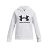 Under Armour girls Rival Fleece Big Logo Hoodie, (100) White / / Black, X-Small