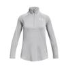 Under Armour Girls Tech Graphic Half Zip Hoodie, (012) Mod Gray Light Heather / / Metallic Silver, X-Large view 1