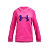Under Armour girls ArmourFleece Iridescent Big Logo Hoodie, (652) Rebel Pink / / Iridescent, Small view 1