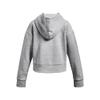 Under Armour Girls Rival Fleece Crop Hoodie, (012) Mod Gray Light Heather / / White, Medium view 2