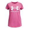 Under Armour Girls' Live Sportstyle Graphic Short-Sleeve T-Shirt, (663) Pink Edge / / White, Youth X-Small view 1